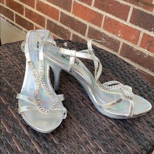 Sparkly silver heels